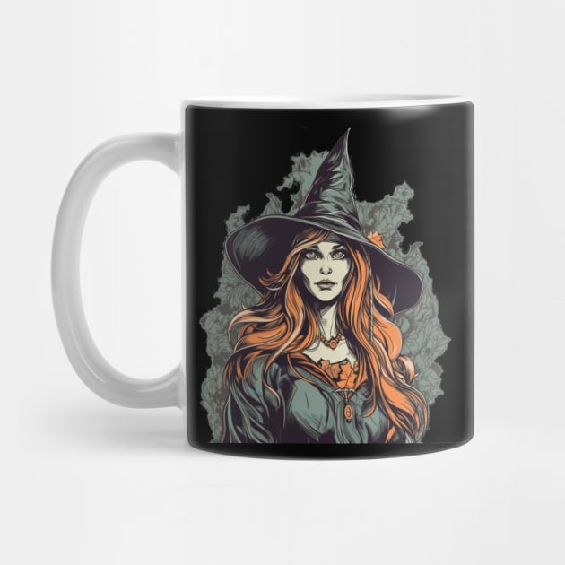 Gloomy beautiful witch / Wicca with red hair by Unelmoija